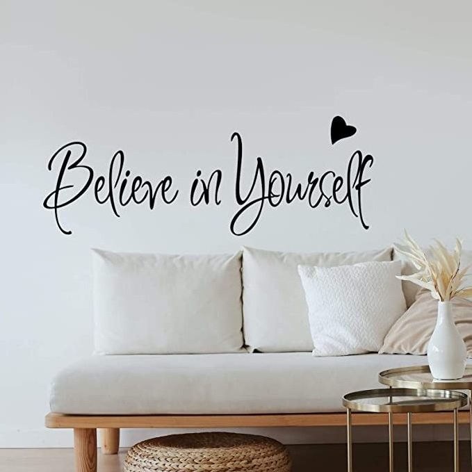 Believe in Yourself Wall Decals Inspirational Quotes Stickers Positive Wall Sayings Motivational Wall Words Peel and Stick