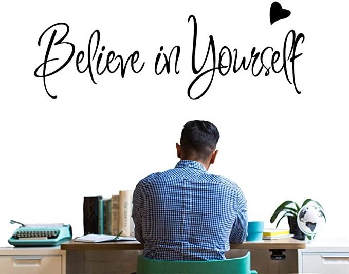 Believe in Yourself Wall Decals Inspirational Quotes Stickers Positive Wall Sayings Motivational Wall Words Peel and Stick