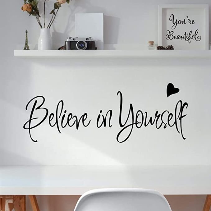 Believe in Yourself Wall Decals Inspirational Quotes Stickers Positive Wall Sayings Motivational Wall Words Peel and Stick