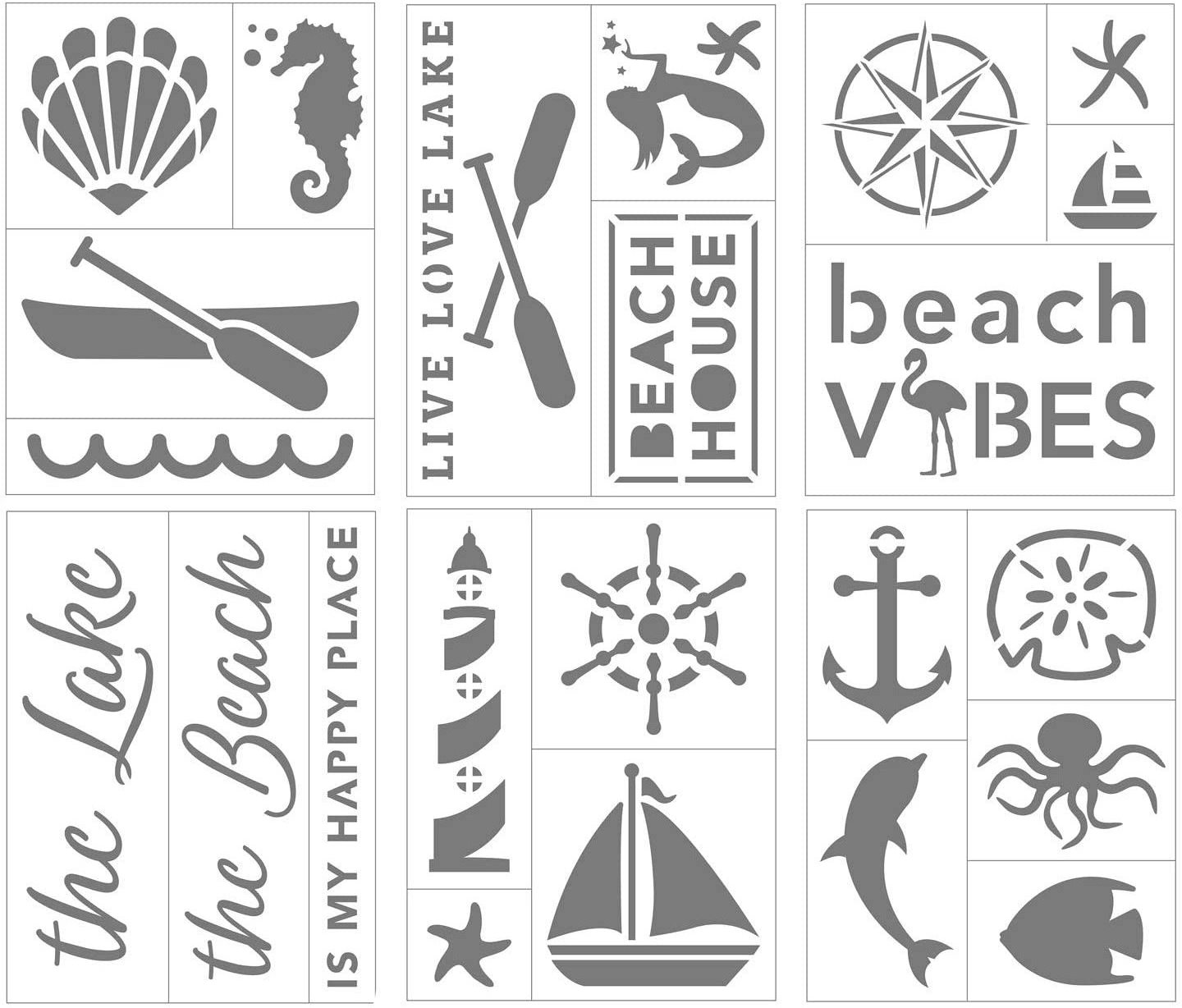 New Autumn &  Winter Stencil Set Cardstock Adhesive Back stencils for painting templates Cardboard paper stencil stuff