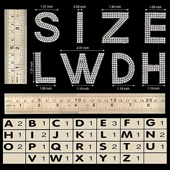 Bling Rhinestone Alphabet Letter Stickers, A-Z Letters Self-Adhesive Crystal Rhinestones Word Stickers for Cars Arts Craf