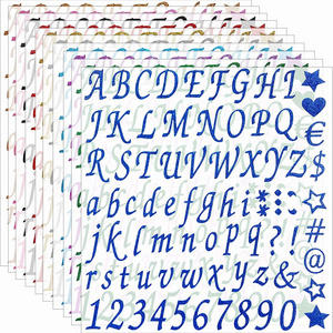 10 Sheets Glitter Alphabet Letter Stickers, Self Adhesive letter and Number Stickers Decals for Sign DIY Crafts Art Making(1inch