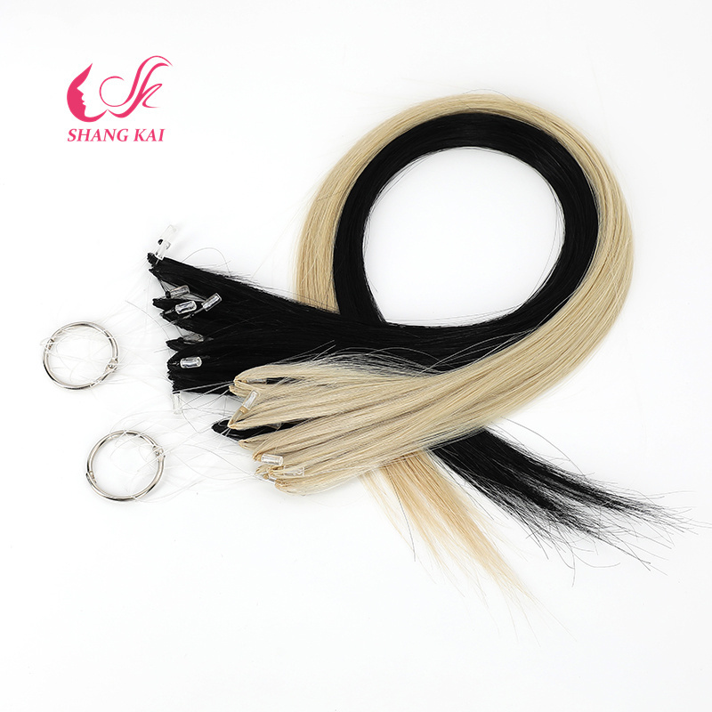 Wholesale Prebonded 12a Virgin Raw Micro Ring Human Hair Beads Weft Hair Extensions Double Drawn Micro Loop Links Hair Extension