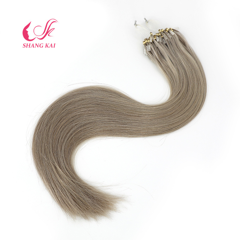 Wholesale Prebonded 12a Virgin Raw Micro Ring Human Hair Beads Weft Hair Extensions Double Drawn Micro Loop Links Hair Extension