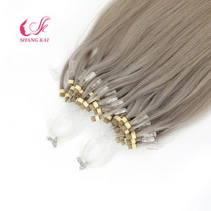 Wholesale Prebonded 12a Virgin Raw Micro Ring Human Hair Beads Weft Hair Extensions Double Drawn Micro Loop Links Hair Extension