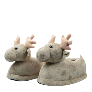 Christmas deer plush slippers lovers men and women indoor home cotton shoes three-dimensional head cute cartoon full