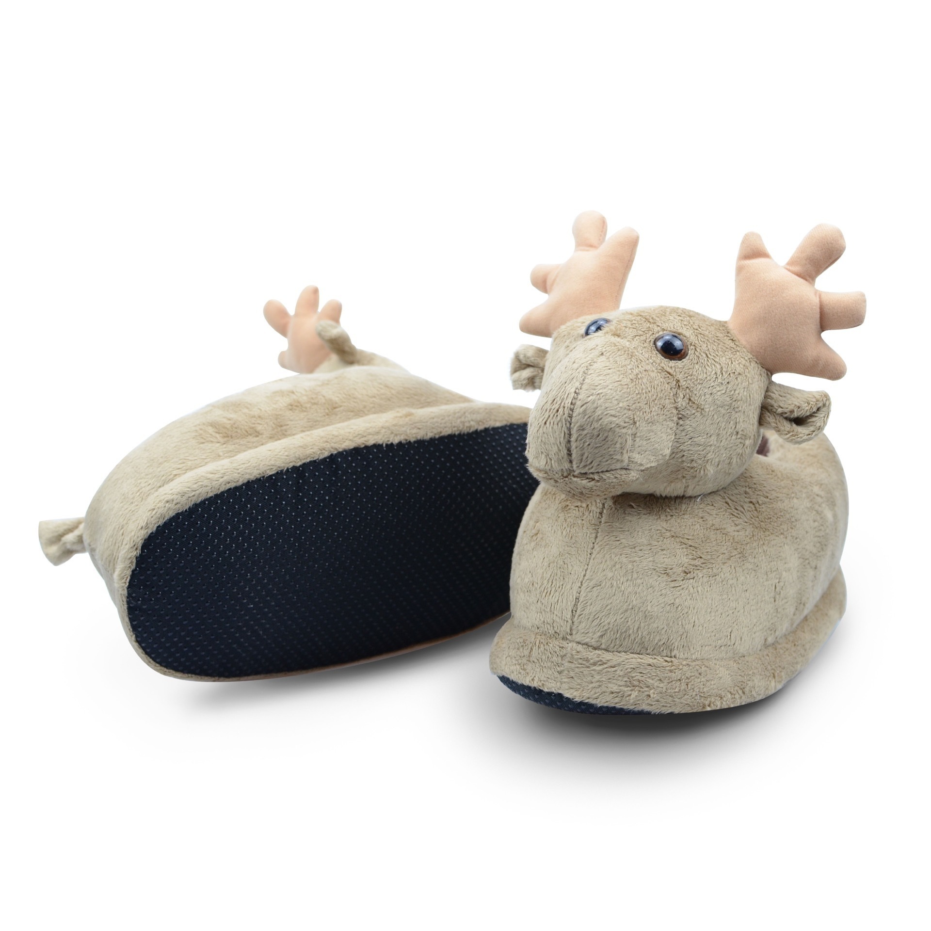 Christmas deer plush slippers lovers men and women indoor home cotton shoes three-dimensional head cute cartoon full