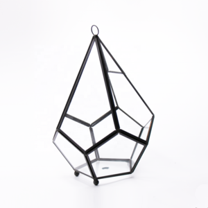 Nordic Home Decor Glass Greenhouse Terrarium With Lid Indoor Tabletop Orchid Succulent Brass Terrarium Geometric Glass Vase