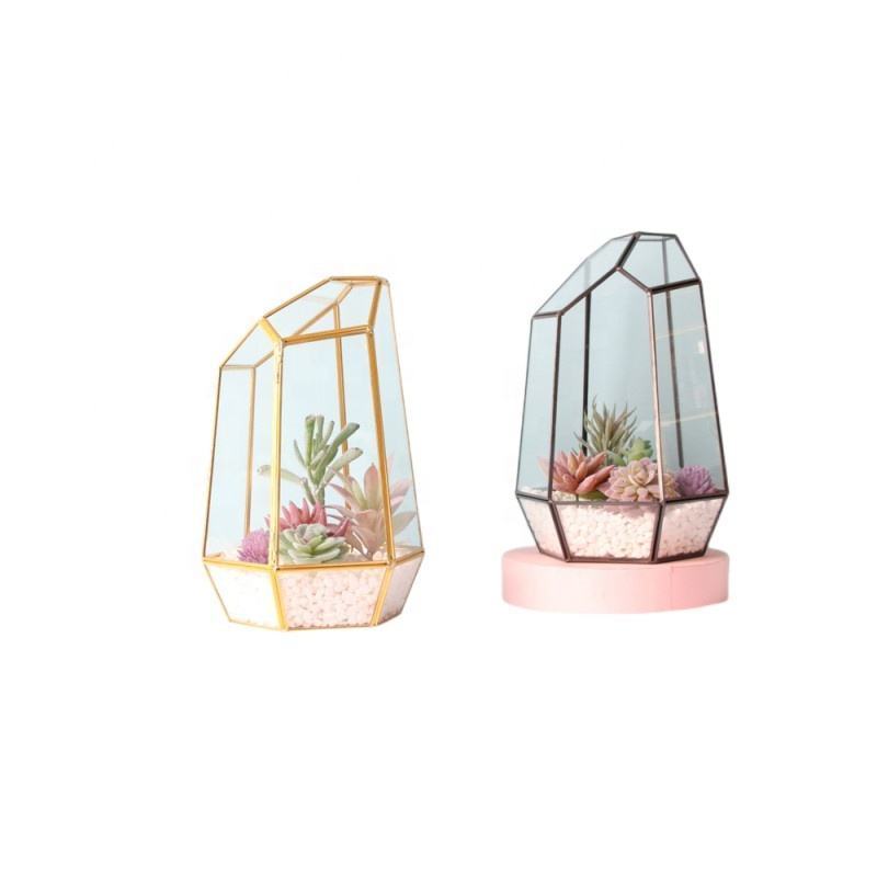 Customization Terrarium Glass Or Glass Greenhouse Terrarium With Lid Indoor Tabletop Orchid Succulent Cacti Terrarium