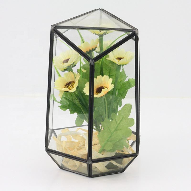 Customization Terrarium Glass Or Glass Greenhouse Terrarium With Lid Indoor Tabletop Orchid Succulent Cacti Terrarium