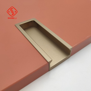 Flush Recessed Sliding Door Handle Furniture Luxury Bedroom Hardware Concealed Drawer Cabinet Pull Minimalist Embedded Handle