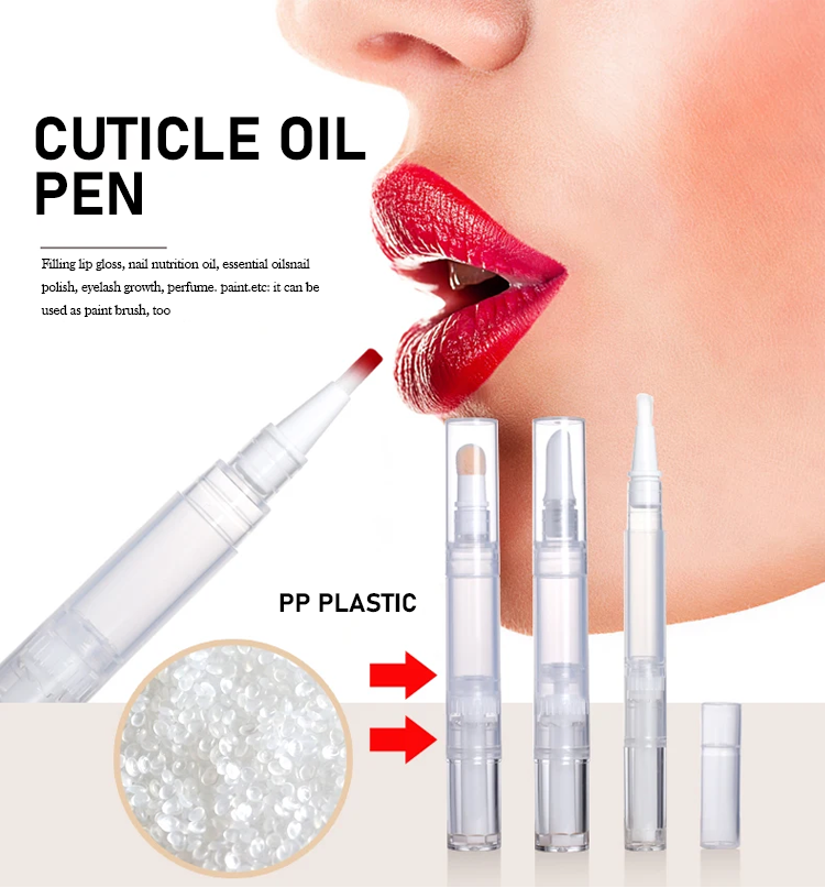 Wholesale Custom Logo 2ML Empty Cuticle Oil Pen Private Label Lip Gloss Container Cosmetic Tube Twist Pen with Brush