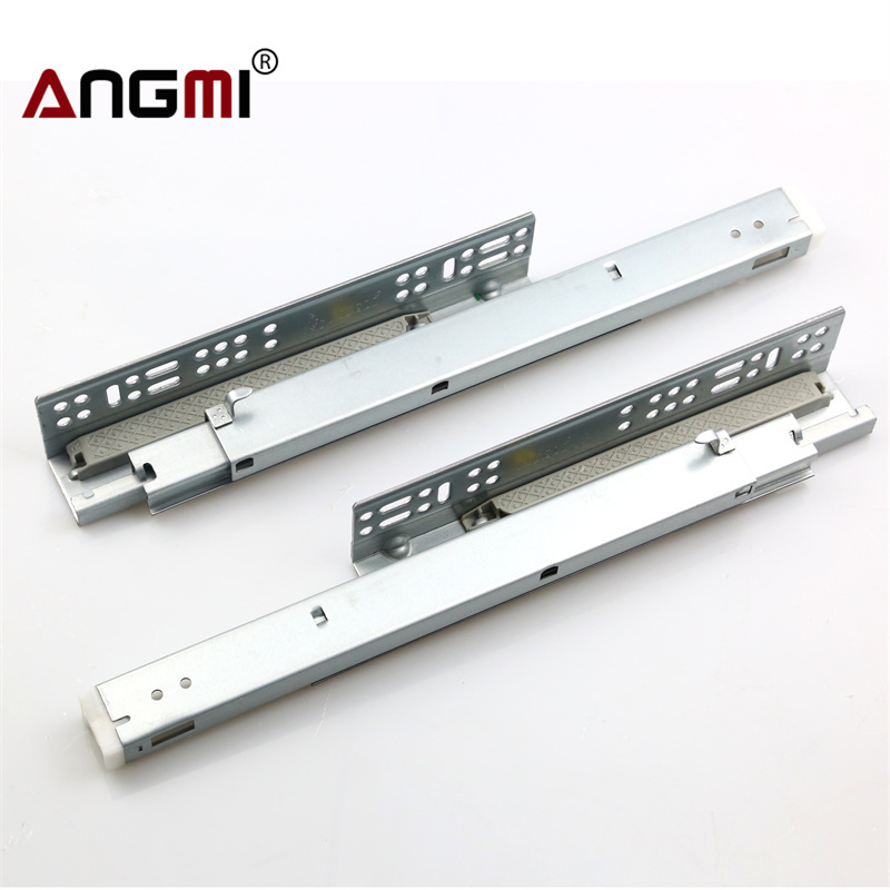 Factory Supply Full Extension Bottom Mount Drawer Channel Soft Closer Roller Slides Hidden Drawer Slide