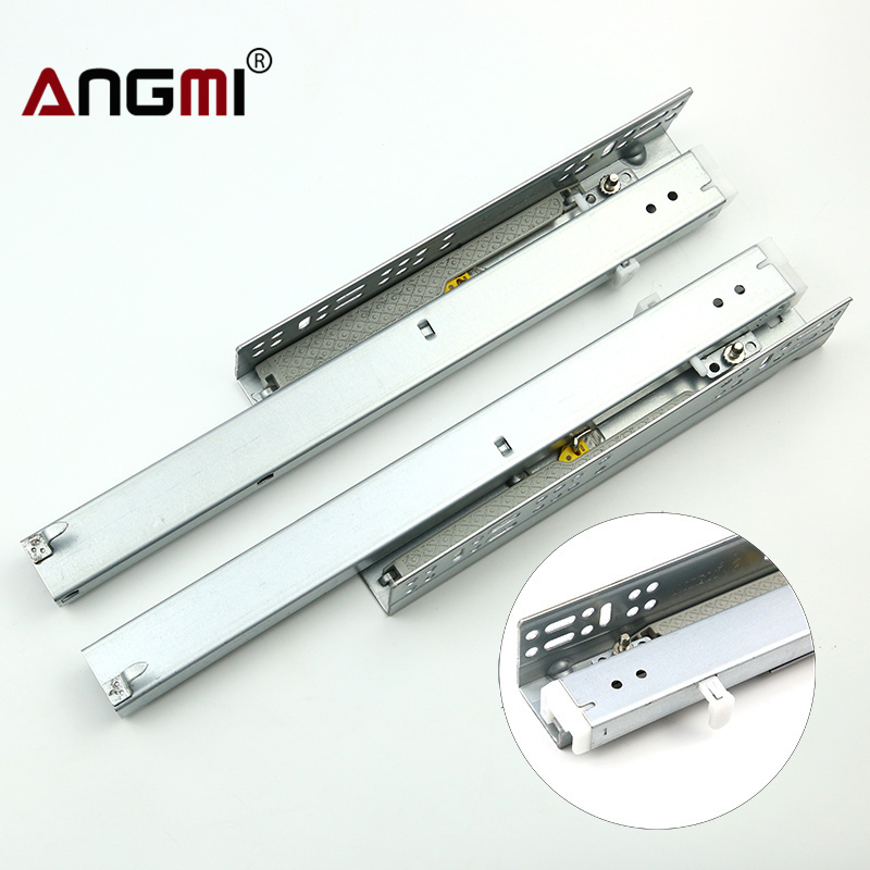 Factory Supply Full Extension Bottom Mount Drawer Channel Soft Closer Roller Slides Hidden Drawer Slide