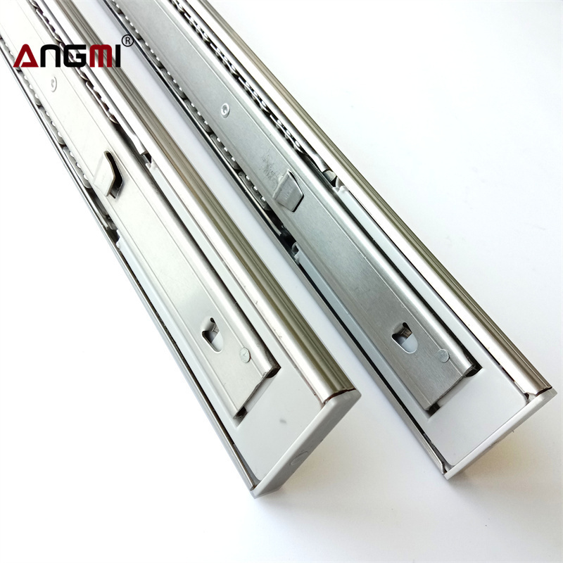 53mm Heavy duty Lock-In Lock-Out Locking telescopic full extension ball bearing heavy load 120kg rail drawer slide