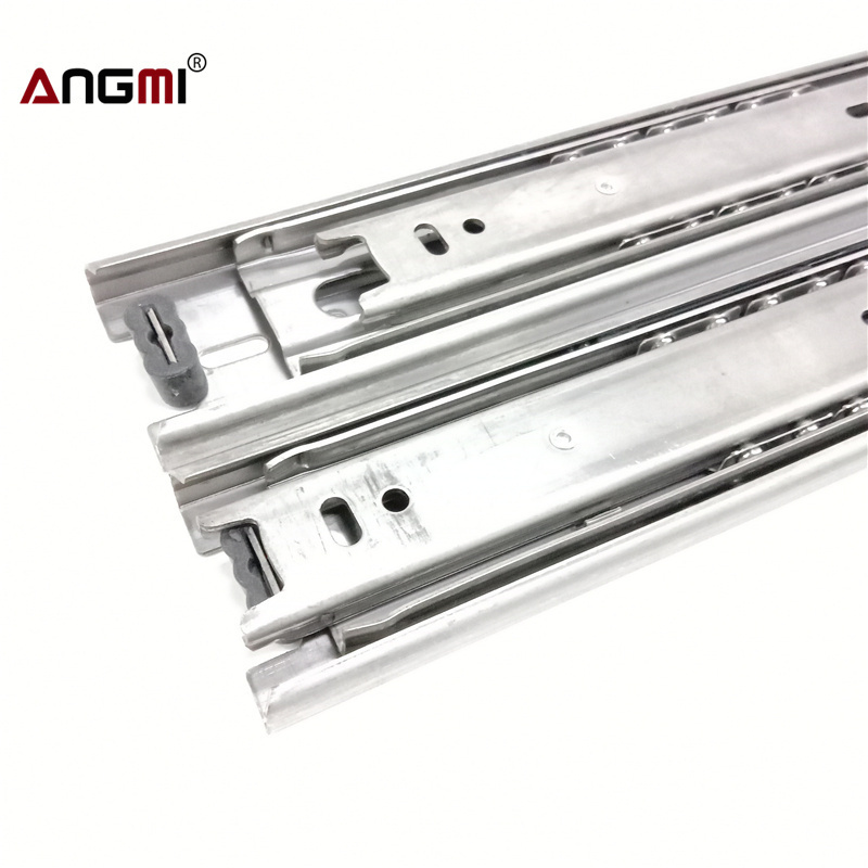 Heavy duty ball bearing push open drawer slide soft close