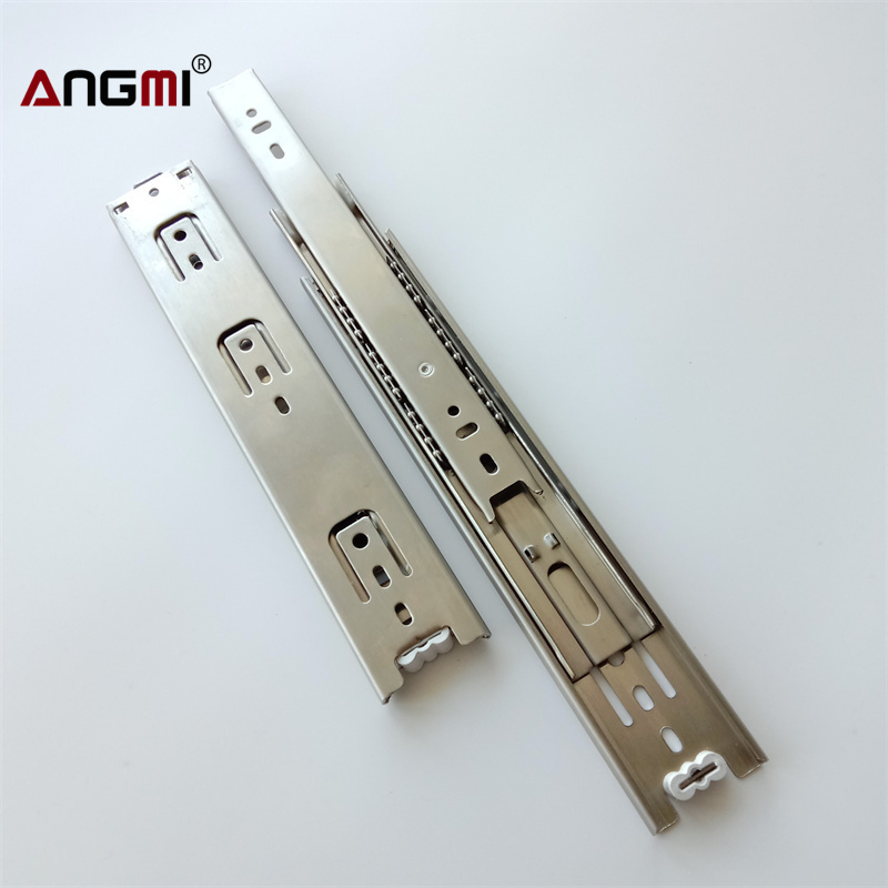 Heavy duty ball bearing push open drawer slide soft close