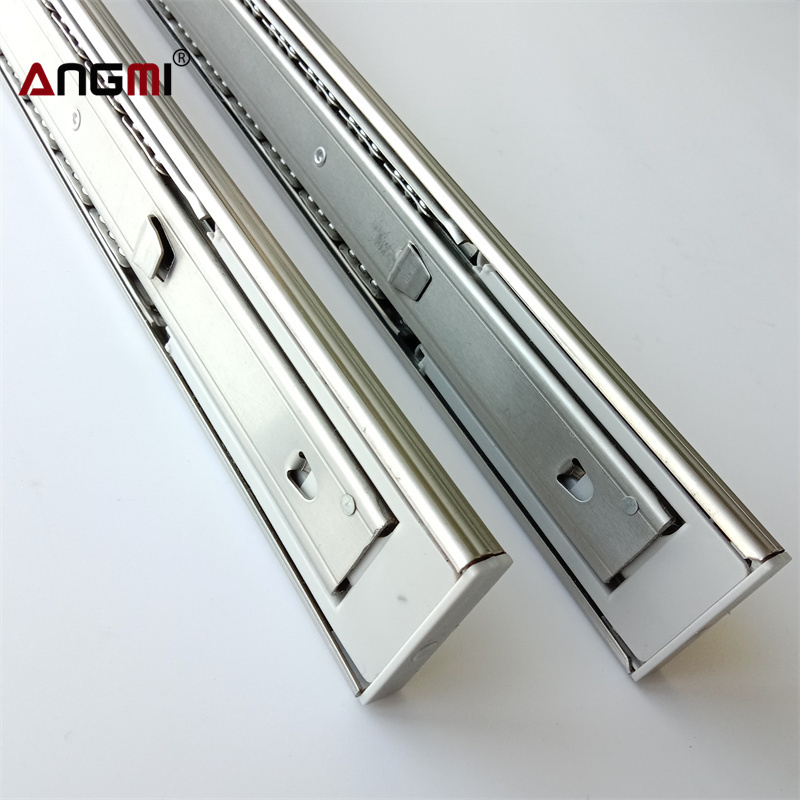 Heavy duty ball bearing push open drawer slide soft close