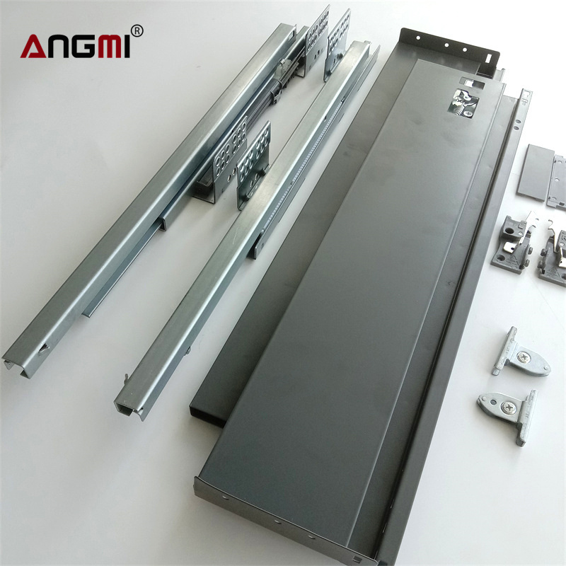 Cabinet Kitchen Concealed Drawer Slide Channels double wall Soft closing Metal tandem box