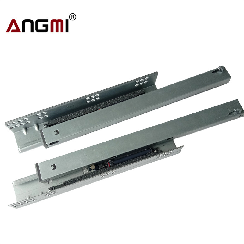 Good Price Telescopic Channel 3 Fold Push To Open Center Mount Drawer Slides Soft Close Rails