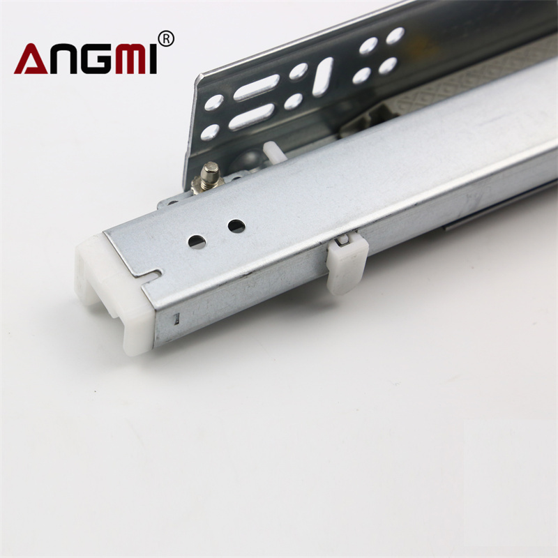 Good Price Telescopic Channel 3 Fold Push To Open Center Mount Drawer Slides Soft Close Rails