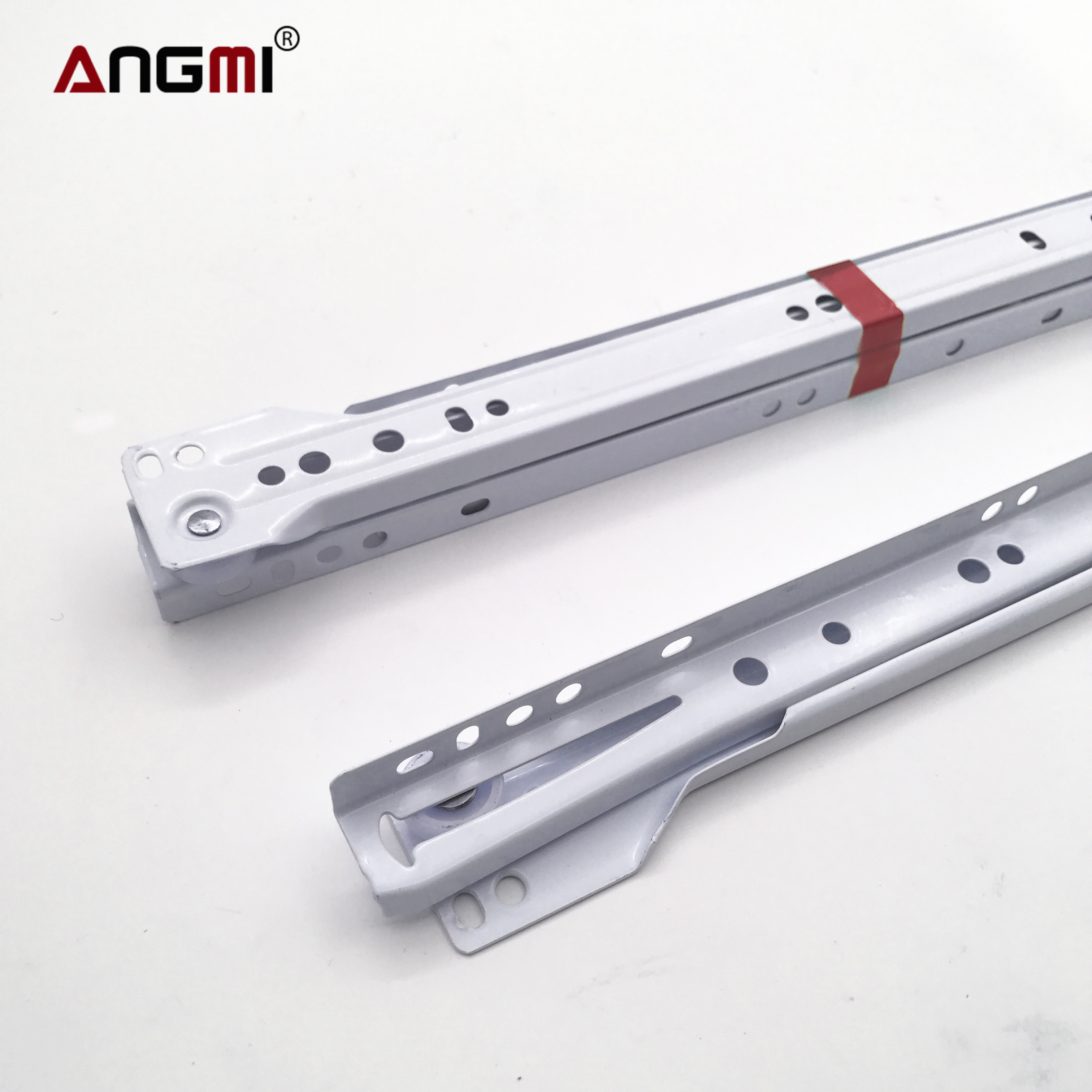 Euro Self-Closing Type White Powder Coated Drawer Slide Roller Slide With Powder Coating