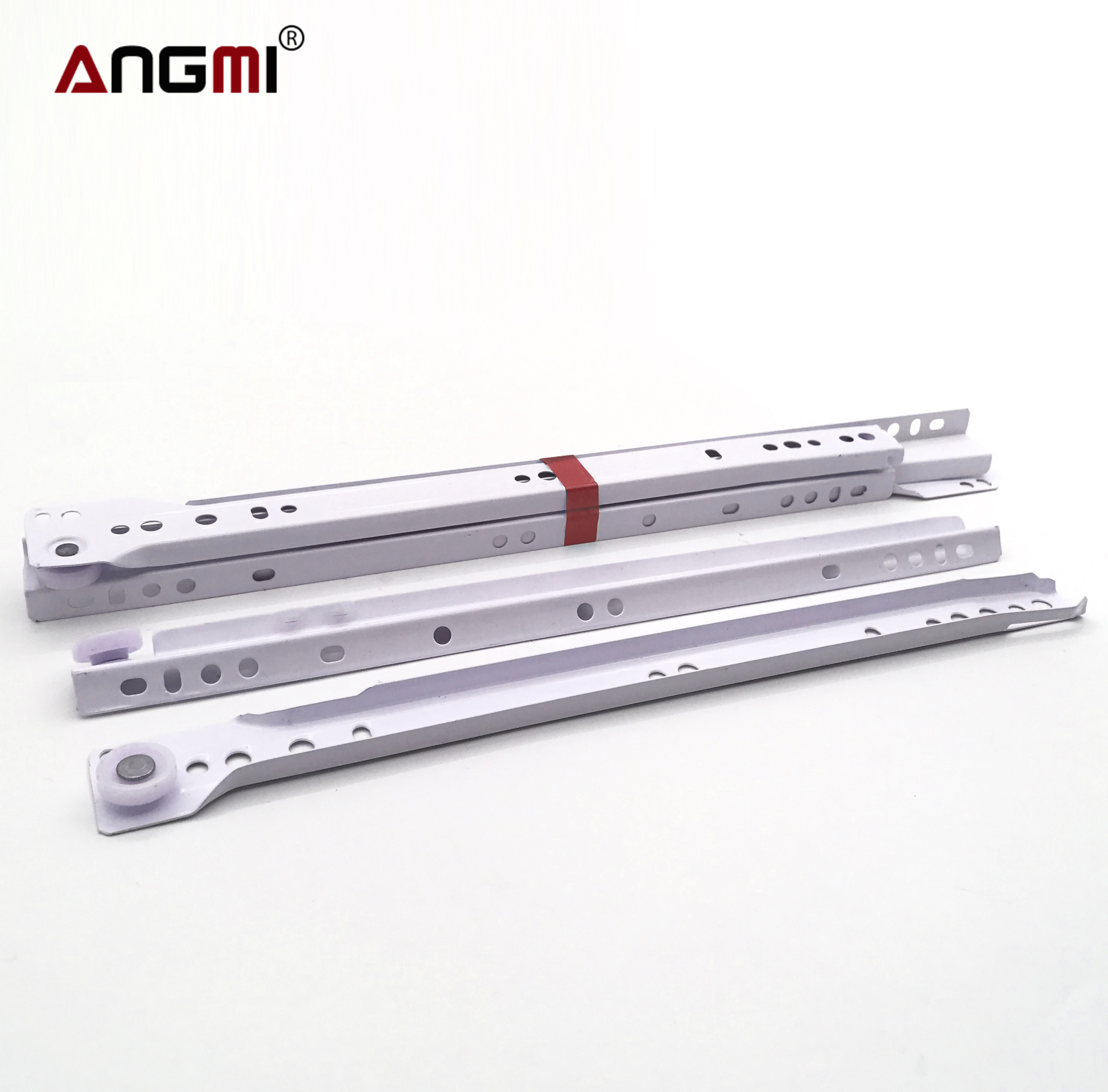 Euro Self-Closing Type White Powder Coated Drawer Slide Roller Slide With Powder Coating