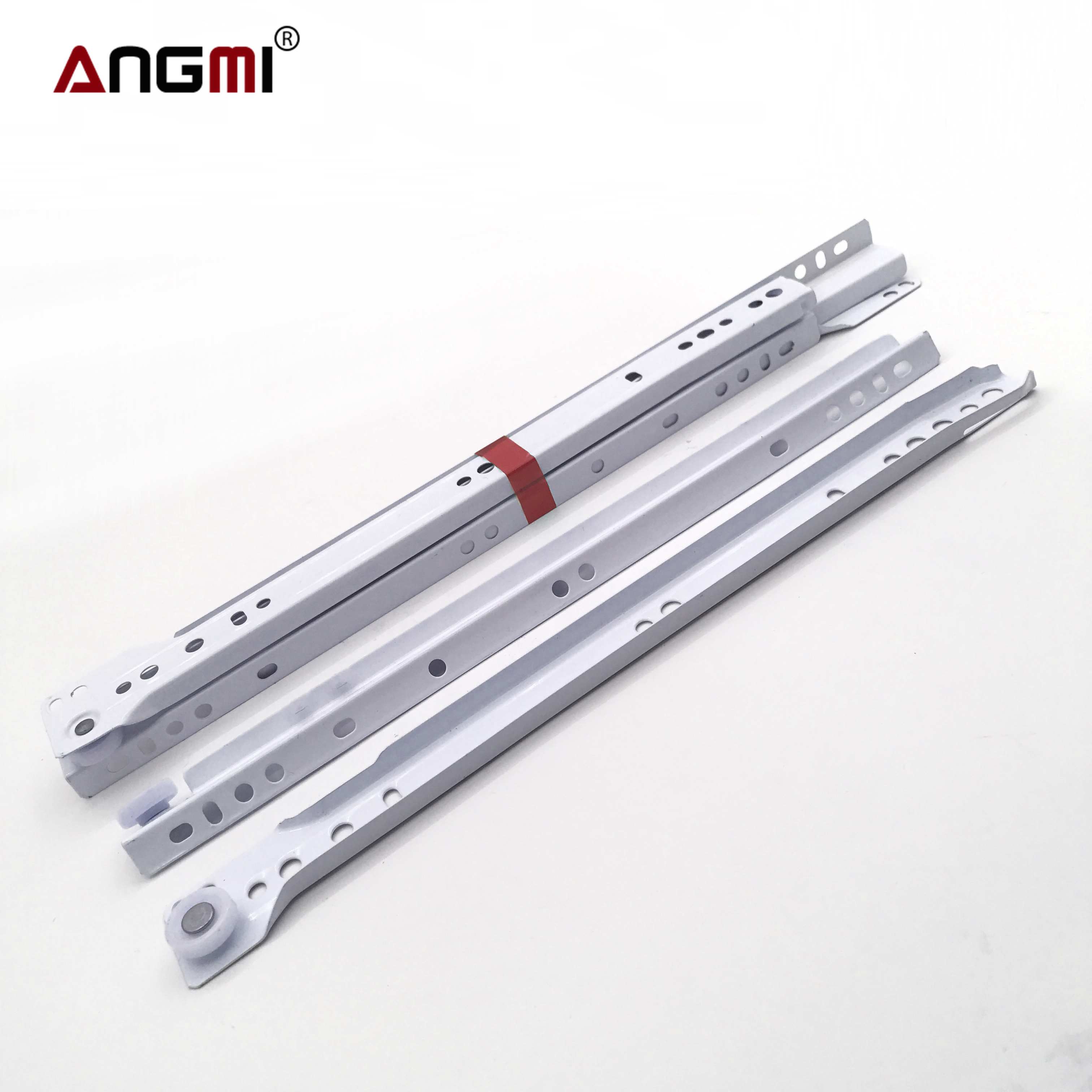 Euro Self-Closing Type White Powder Coated Drawer Slide Roller Slide With Powder Coating