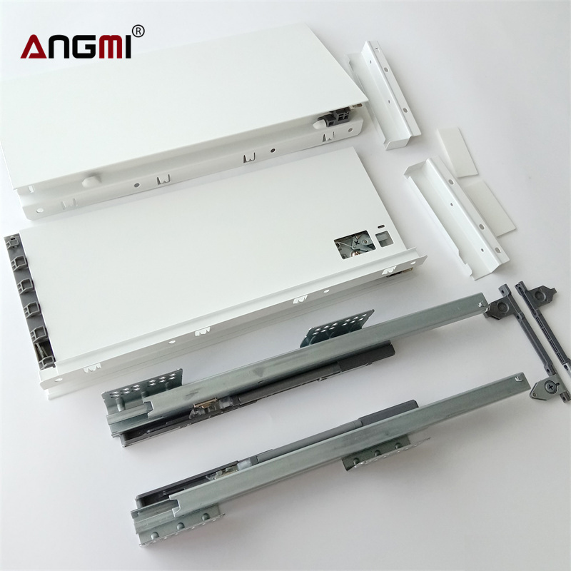 Cabinet drawer slides double wall soft closing metal tandem box for drawer accessories concealed drawer boxes