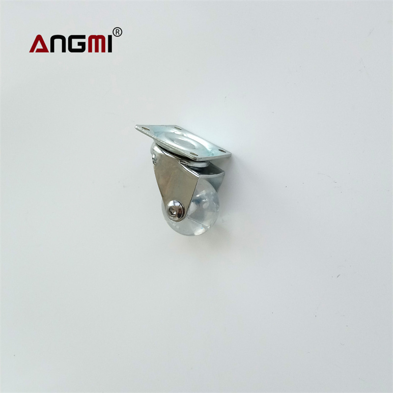 Manufacturer transparent caster wheel for furniture 2 inch rodizio PU crystal caster with brake