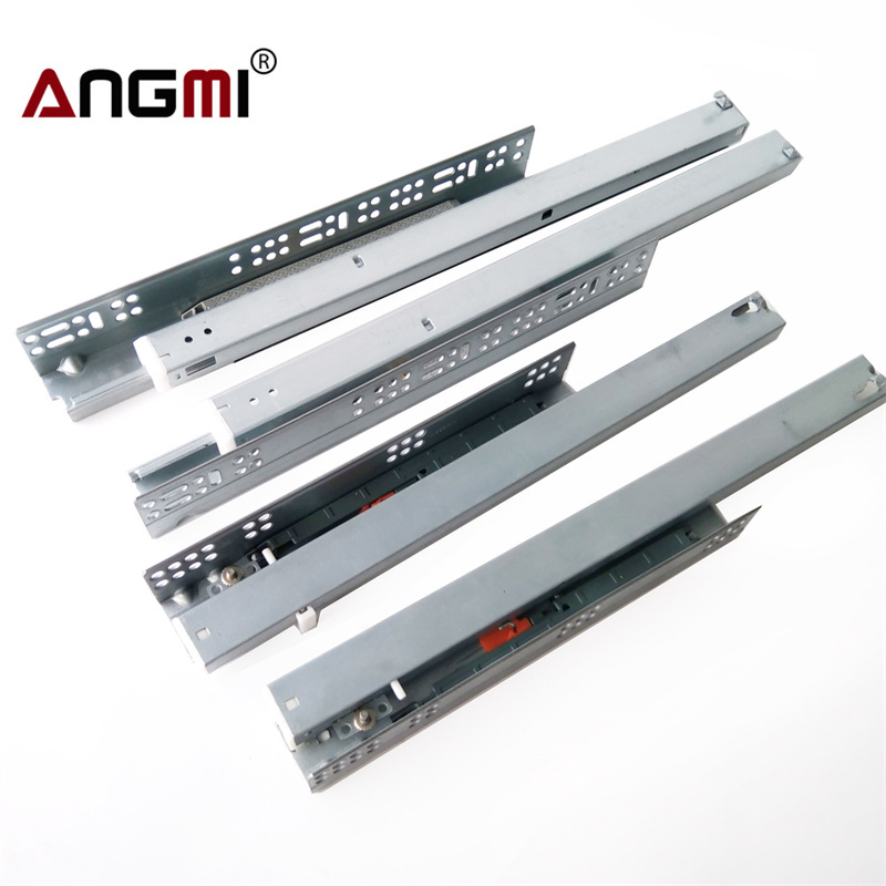 Factory Supply Full Extension Bottom Mount Drawer Channel Soft Closer Roller Slides Hidden Drawer Slide