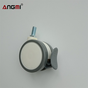 Medical cart high quality roller bed caster wheels 2.5 inch 3 inch 4 inch 5 inch diameter medical casters hygienic caster