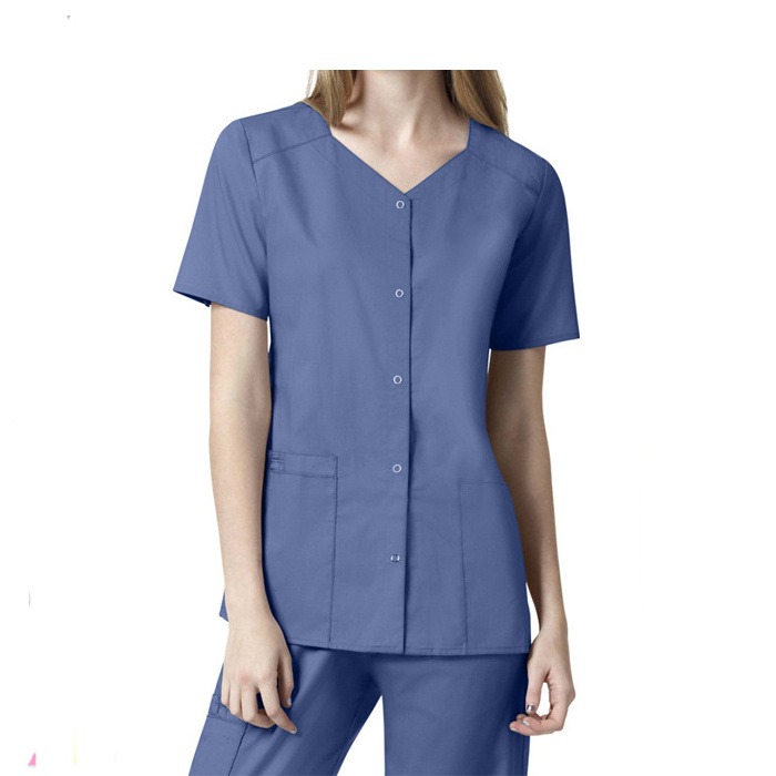 Fashionable Pink Long Coat Women Cheap Nursing Uniforms