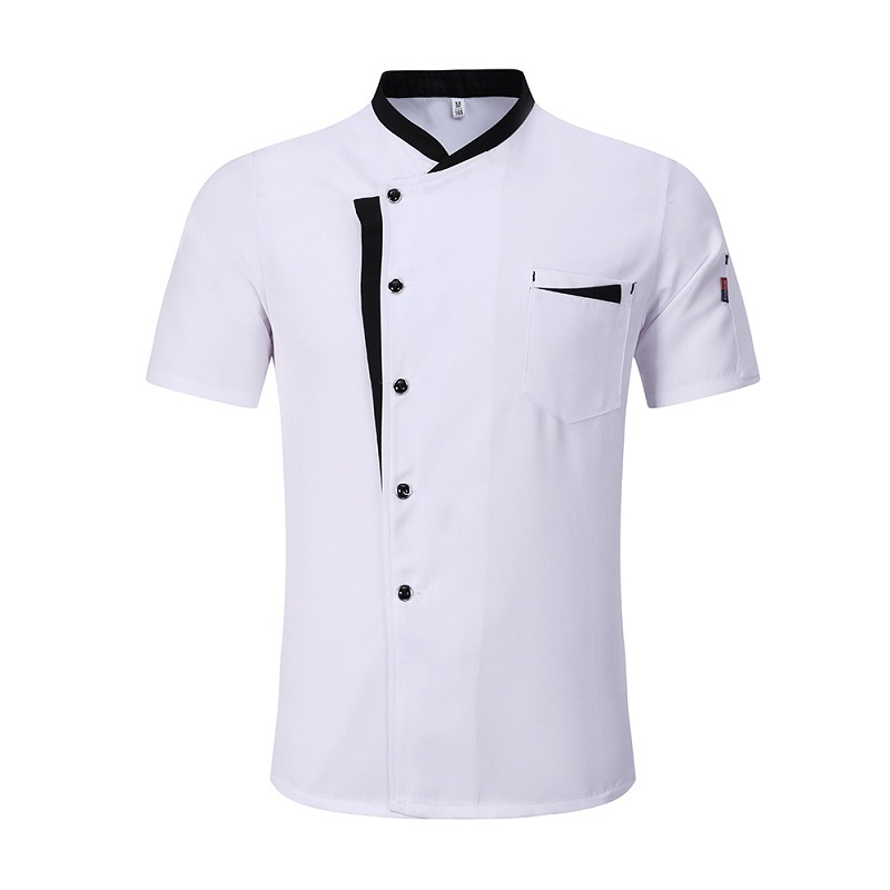 Promotional OEM wholesale half sleeve black chef clothes coat wine red hotel kitchen restaurant cook uniform