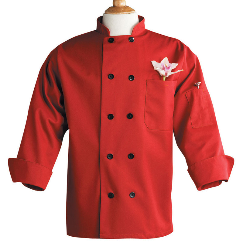 Promotional OEM wholesale half sleeve black chef clothes coat wine red hotel kitchen restaurant cook uniform