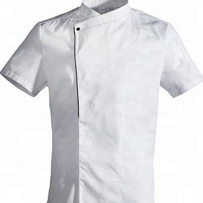 Wholesale black short sleeve bar hotel waiter shirt profession chef restaurant uniform designs with pocket