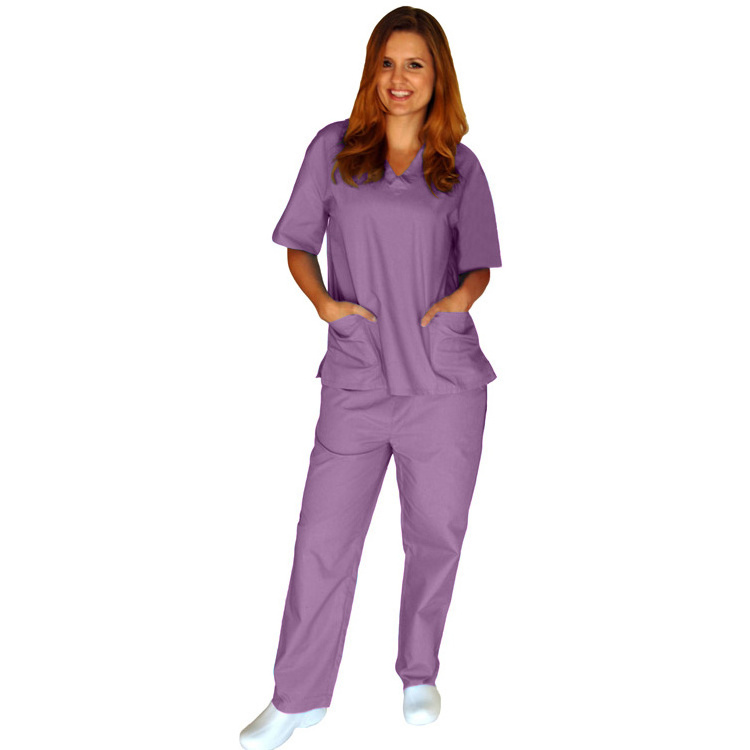 Fashion nurse medical uniform scrubs hospital uniform with smock and pants