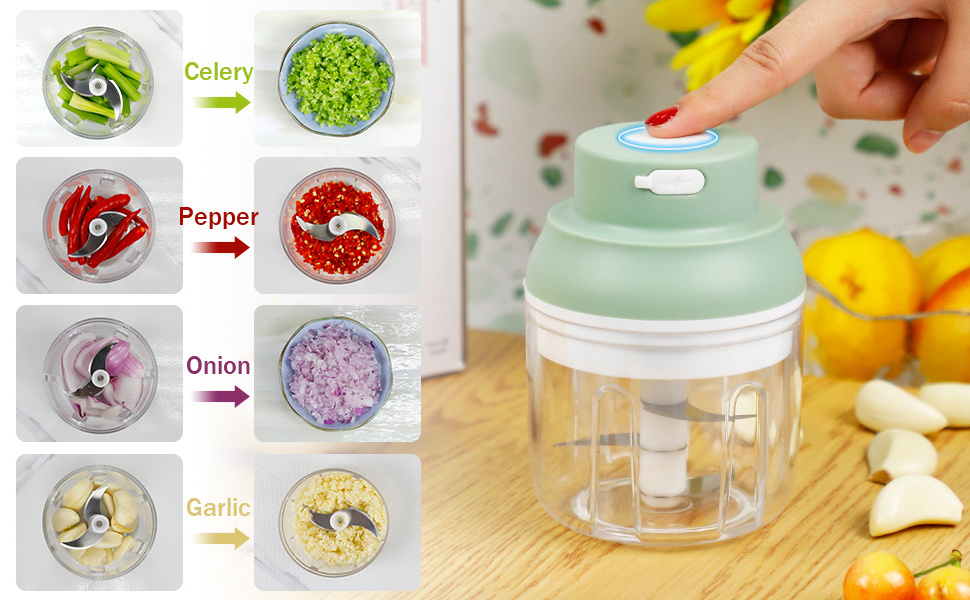 Electric Garlic Chopper Portable Mini Food Processor Waterproof Blender For Vegetable Meat Baby Food USB Charging Mincer