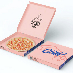 Hot Sale China Factory Pink Pizza Box Custom Size Printed Eco-friendly Box Fast Food Packaging Burger Box