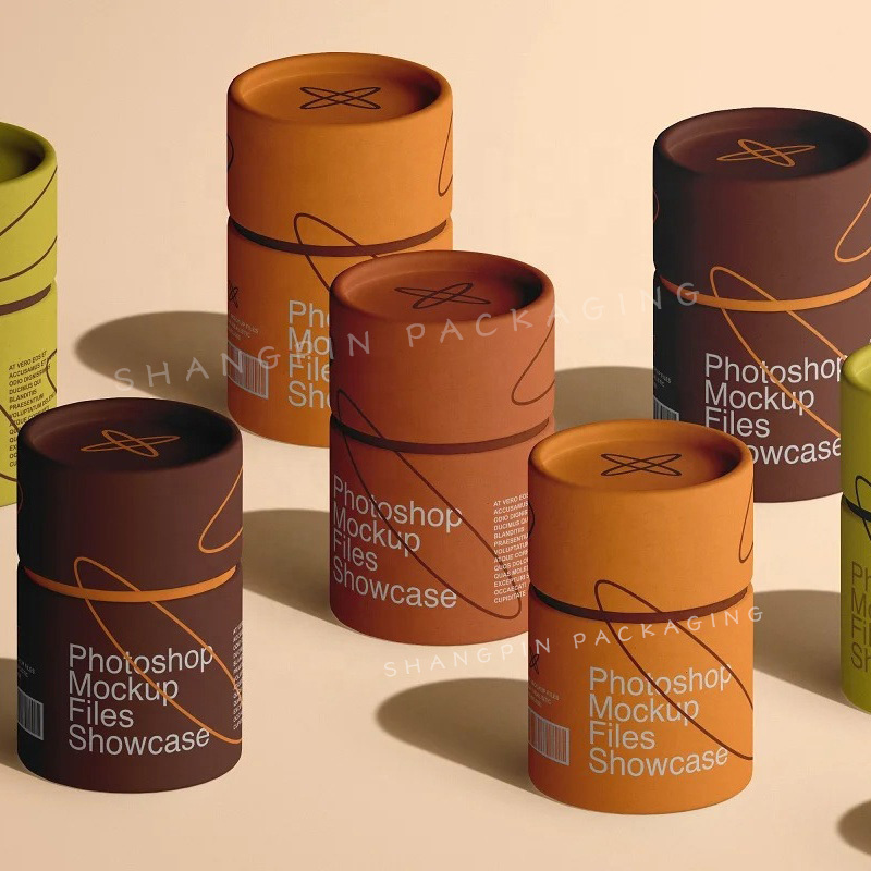 Eco friendly round Food Grade Cylinder Tube Luxury Custom Logo Cardboard Gift Tea Bag Coffee Packaging Paper Round Box