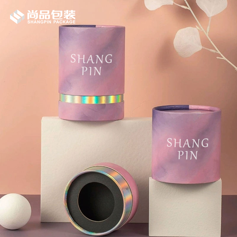 Custom recyclable cardboard tube cylinder perfume packaging box for 30ml 50ml bottle