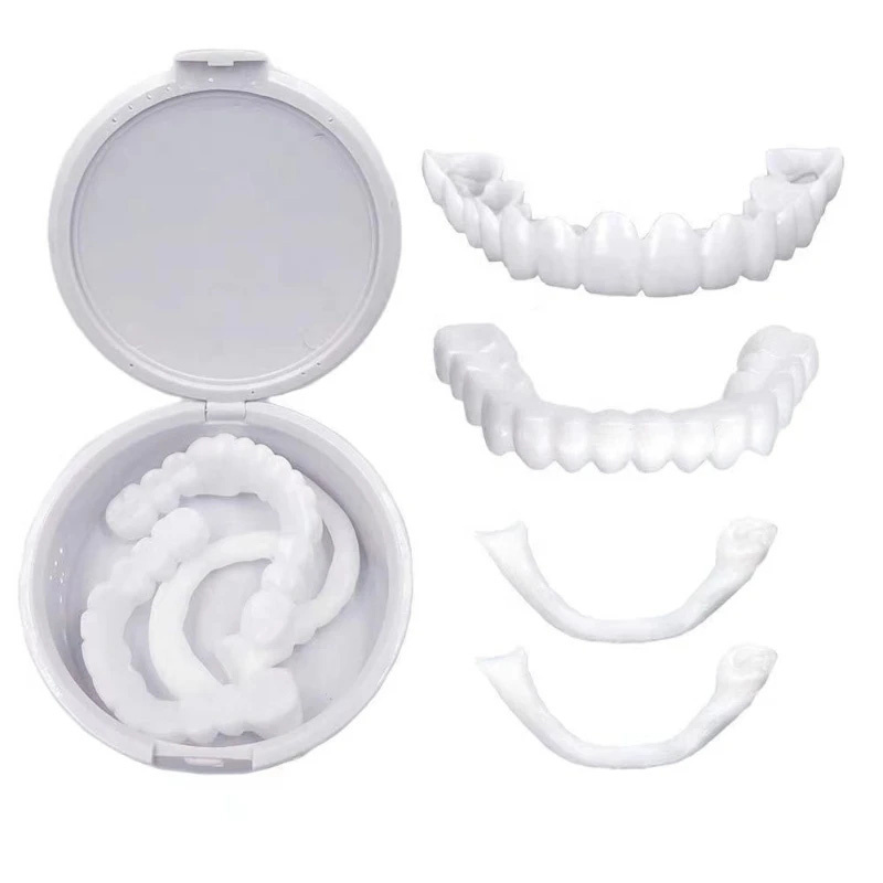 Teeth Veneers Whitening Dentures Imitation Braces Temporary False Teeth Cover Perfect Smile Comfortable Fit Denture Veneers Kit