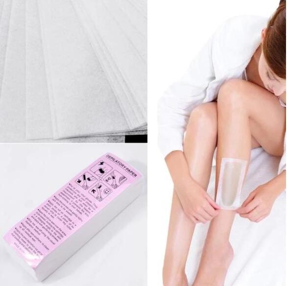 100pc Hair Removal Wax Strips for Face Body Depilatory Wax for Epilator Nonwoven Paper Roll-On Cartridge Strips for Depilation