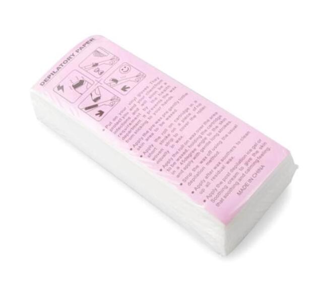 100pc Hair Removal Wax Strips for Face Body Depilatory Wax for Epilator Nonwoven Paper Roll-On Cartridge Strips for Depilation