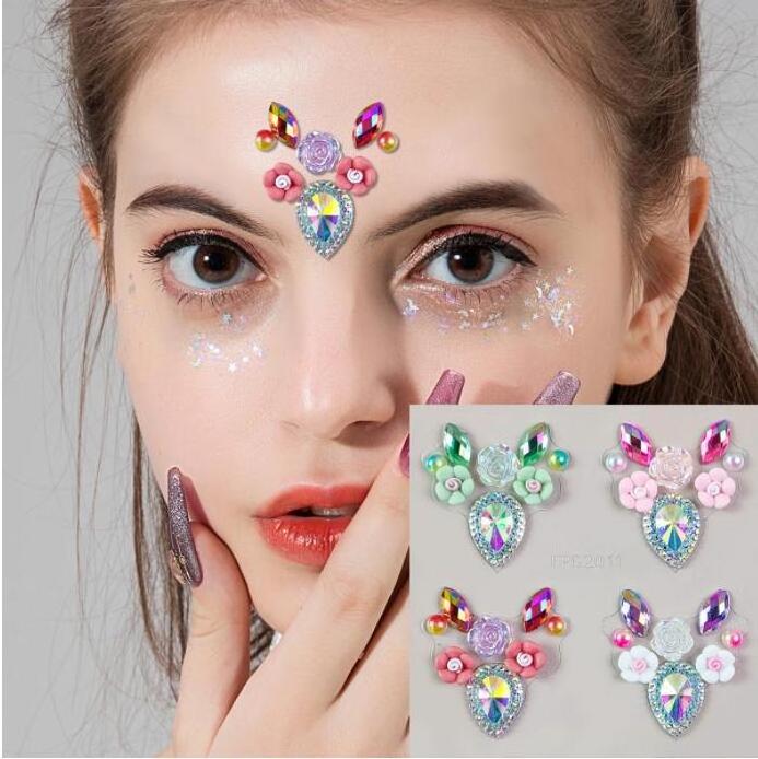 Adhesive Rhinestones Face Jewels Crystal Face Gems Body Art Glitter Tattoo Festival Eyebrow Beauty Makeup Jewelry Stickers