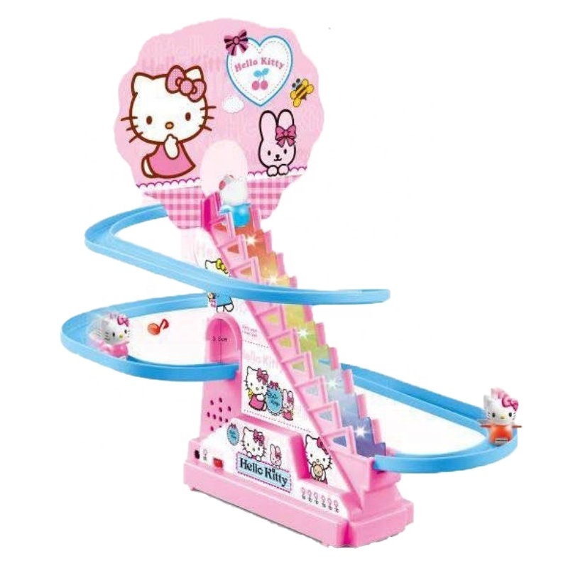 Electric cute cat Stairs Climbing Track Slot Toy With Light And Music Stair Climbing Toys