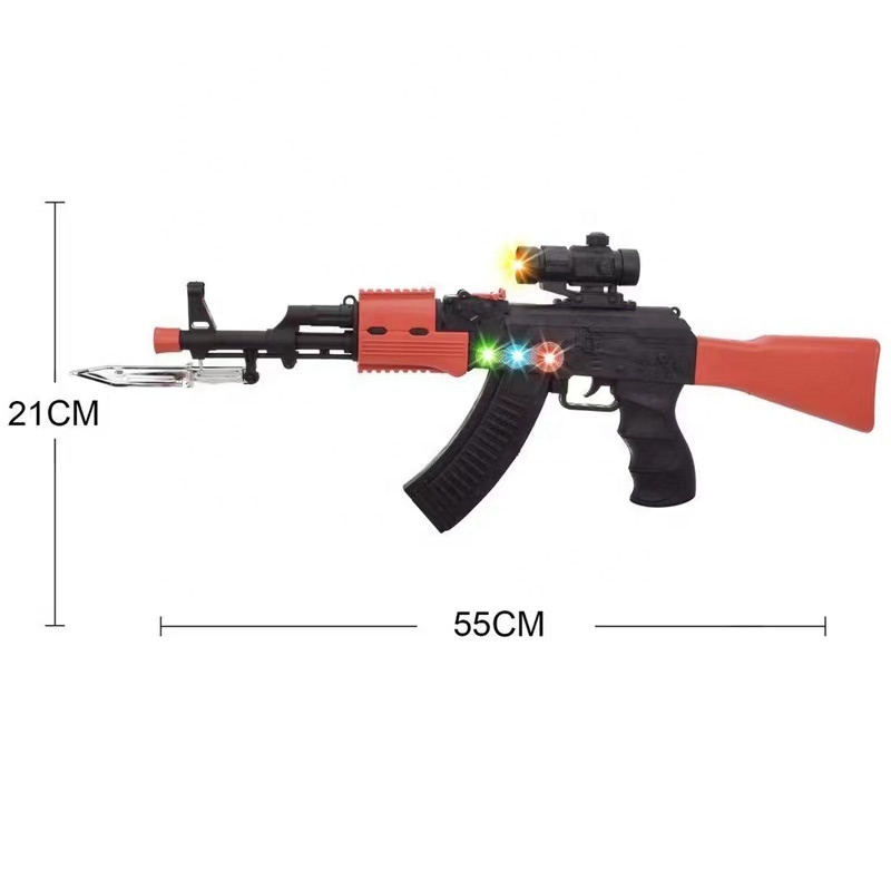 popular acousto-optic power electric AK47 assault gun with vibration plastics sound Children's toy gun