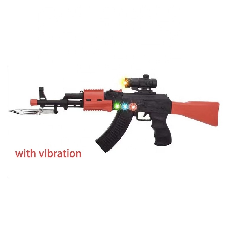 popular acousto-optic power electric AK47 assault gun with vibration plastics sound Children's toy gun