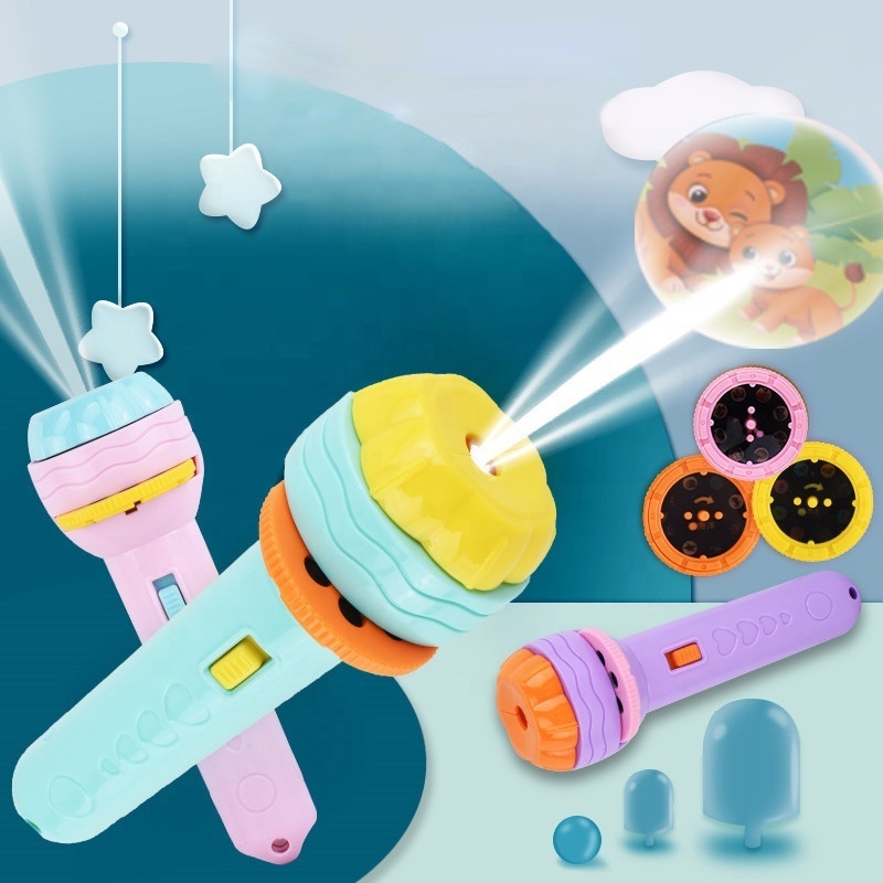 New design Portable Projection Animal Flashlight For Educational Kids Projection Lights Toy