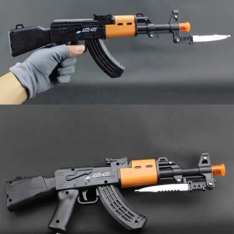 popular acousto-optic power electric AK47 assault gun with vibration plastics sound Children's toy gun